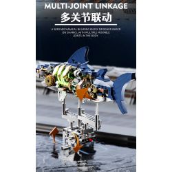 BEAUTY AND 13054 CÁ MẬP NGƯỜI MÁY bộ đồ chơi xếp lắp ráp ghép mô hình SHARKS MACHINERY 687 khối