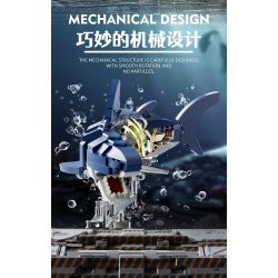 BEAUTY AND 13054 CÁ MẬP NGƯỜI MÁY bộ đồ chơi xếp lắp ráp ghép mô hình SHARKS MACHINERY 687 khối