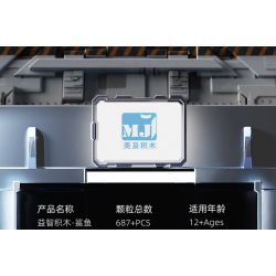 BEAUTY AND 13054 CÁ MẬP NGƯỜI MÁY bộ đồ chơi xếp lắp ráp ghép mô hình SHARKS MACHINERY 687 khối