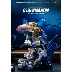 SMALL ANGLE JD031 CÁ VOI NHẢY CƠ KHÍ bộ đồ chơi xếp lắp ráp ghép mô hình WHALE MACHINERY 1519 khối