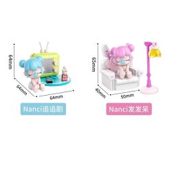 JAKI HK102 NHẬT KÝ MÙA HÈ RUOLAI NANCI 6 PHONG CÁCH SỬ DỤNG TẠI NHÀ DAZE MEIMEI DU SLEEP CHASING DRAMA BUBBLE BATH SLANDER CAT STAR MOON TENT bộ đồ chơi xếp lắp ráp ghép mô hình BABY NANCI