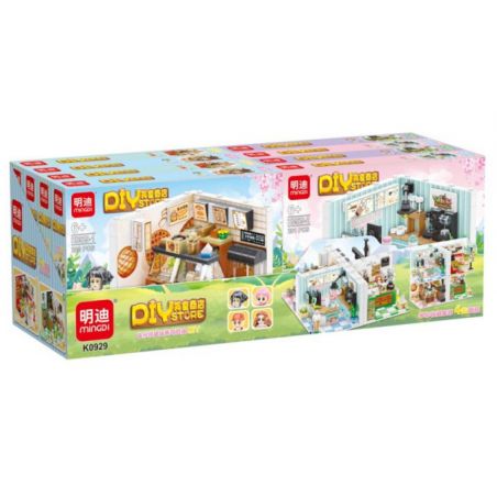 MINGDI LEIBAO K0929 0929 CỬA HÀNG DÀNH CHO NGƯỜI SÀNH ĂN DIY 4 LOẠI TIỆM BÁNH QUÁN TRÀ SỮA BURGER CÀ PHÊ bộ đồ chơi xếp lắp ráp ghép mô hình Girl Con Gái 792 khối
