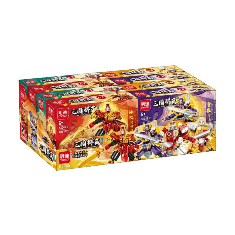 MINGDI LEIBAO K2045 2045 MECHA HEROES TAM QUỐC 4 MẪU TÔN QUÂN TÀO THÁO CHU DU HOÀNG GAI bộ đồ chơi xếp lắp ráp ghép mô hình 587 khối