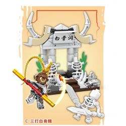 LE YI 83023 MONKEY KING CẢNH KINH ĐIỂN 4 PHONG CÁCH bộ đồ chơi xếp lắp ráp ghép mô hình 530 khối