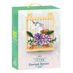 Kazi KY81127 81127 NGÔN NGỮ CỦA CÁC LOÀI HOA TRANH TƯỜNG VĨNH CỬU VÀ KỲ LÂN bộ đồ chơi xếp lắp ráp ghép mô hình Arts & Crafts ETERNAL FLOWER 372 khối
