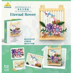 Kazi KY81127 81127 NGÔN NGỮ CỦA CÁC LOÀI HOA TRANH TƯỜNG VĨNH CỬU VÀ KỲ LÂN bộ đồ chơi xếp lắp ráp ghép mô hình Arts & Crafts ETERNAL FLOWER 372 khối