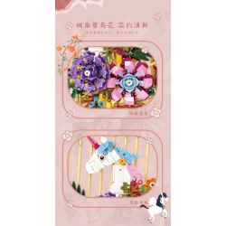 Kazi KY81127 81127 NGÔN NGỮ CỦA CÁC LOÀI HOA TRANH TƯỜNG VĨNH CỬU VÀ KỲ LÂN bộ đồ chơi xếp lắp ráp ghép mô hình Arts & Crafts ETERNAL FLOWER 372 khối