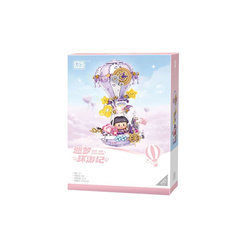 LOZ 4111 COCO KHINH KHÍ CẦU ÂM NHẠC bộ đồ chơi xếp lắp ráp ghép mô hình HOT AIR BALLOON 666 khối