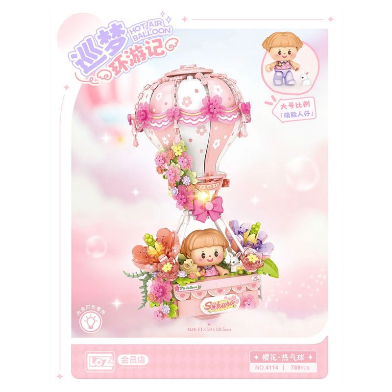LOZ 4114 COCO KHINH KHÍ CẦU SAKURA bộ đồ chơi xếp lắp ráp ghép mô hình HOT AIR BALLOON 789 khối