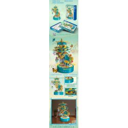 ZHEGAO 954001 HỘP NHẠC BÓNG BƯỚM bộ đồ chơi xếp lắp ráp ghép mô hình Arts & Crafts 1079 khối