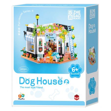 ZHEGAO 612030 NGÔI NHÀ THÚ CƯNG DỄ THƯƠNG CHO CHÓ WANGWANG bộ đồ chơi xếp lắp ráp ghép mô hình DOG HOUSE THE MOST LOYAL FRIEND 681 khối
