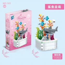 ZUANMA 103G8 CHẬU CÂY CÁ MẬP bộ đồ chơi xếp lắp ráp ghép mô hình 111 khối