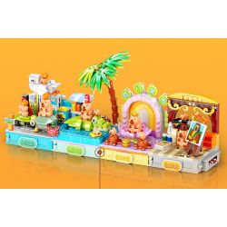 JIALE SPECIAL 54007 CUỘC SỐNG HÀNG NGÀY CỦA KAPIBALA CỐ GẮNG HẾT SỨC ĐỂ LÀM GIÀU bộ đồ chơi xếp lắp ráp ghép mô hình CAPYBARA'S DAILY LIFE 150 khối