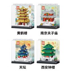 GAOMISI T1070 1070 4 LOẠI HÌNH KIẾN ​​TRÚC TRUNG QUỐC CỔ ĐẠI THIÊN ĐÀN MIẾU KHỔNG TỬ NAM KINH THÁP HẠC VÀNG CHUÔNG TÂY AN bộ đồ chơi xếp lắp ráp ghép mô hình Architecture Công Trình Kiến Trúc