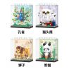 GAOMISI T1073 1073 THẾ GIỚI ĐỘNG VẬT 4 MẪU CÔNG CÚ SƯ TỬ GẤU TRÚC bộ đồ chơi xếp lắp ráp ghép mô hình