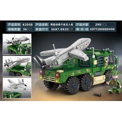 MINGDI LEIBAO K2058 2058 UAV HAI LOẠI MÁY BAY KHÔNG NGƯỜI LÁI TRINH SÁT VÀ CAN THIỆP bộ đồ chơi xếp lắp ráp ghép mô hình Military Army UAV RECONNOITRE Quân Sự Bộ Đội 295 khối