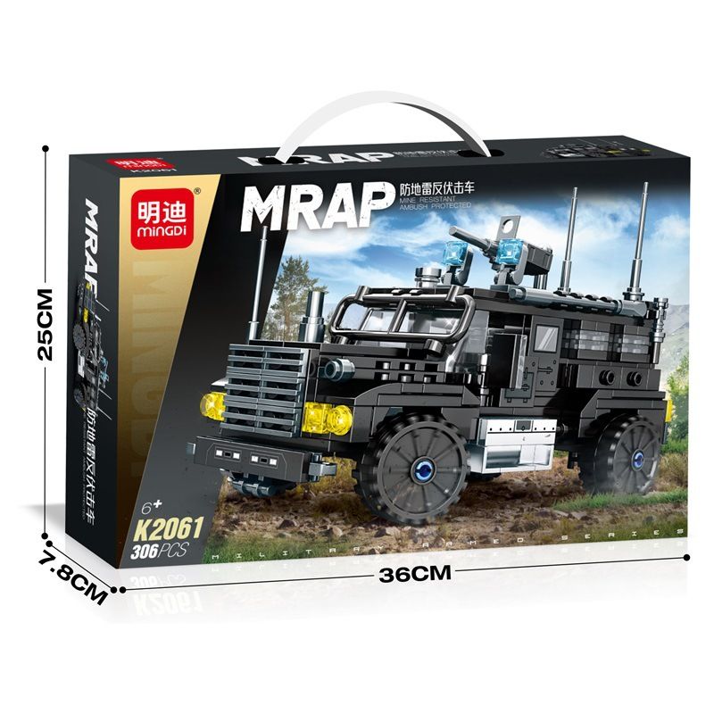 MINGDI LEIBAO K2061 2061 XE CHỐNG PHỤC KÍCH MÌN MRAP bộ đồ chơi xếp lắp ráp ghép mô hình Military Army Quân Sự Bộ Đội 306 khối