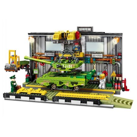 SEMBO 203189 NHÀ MÁY LẮP RÁP XE TĂNG TRẠM CHÍNH ZTZ-99A bộ đồ chơi xếp lắp ráp ghép mô hình Military Army Quân Sự Bộ Đội 950 khối
