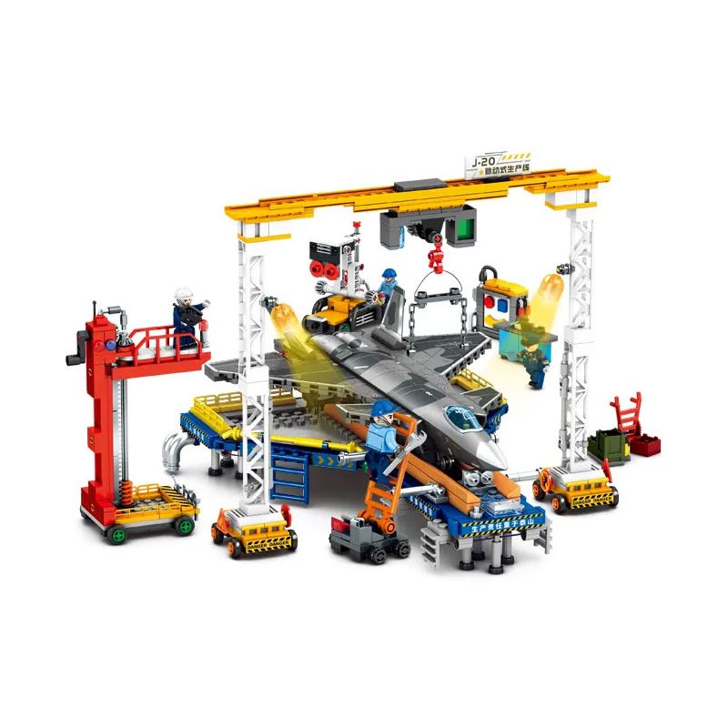SEMBO 202256 TOP TOY TC1215 1215 DÂY CHUYỀN SẢN XUẤT XUNG J-20 bộ đồ chơi xếp lắp ráp ghép mô hình Military Army Quân Sự Bộ Đội 1154 khối