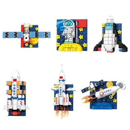 SEMBO 610043 VĂN HÓA VÀ SÁNG TẠO HÀNG KHÔNG VŨ TRỤ NAM CHÂM TỦ LẠNH TỪ TÍNH bộ đồ chơi xếp lắp ráp ghép mô hình City Thành Phố 340 khối