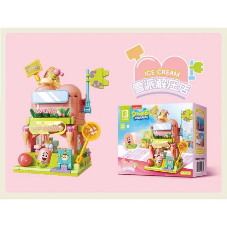 SEMBO 612222 CẢNH ĐƯỜNG PHỐ HAI TẦNG CỦA SPONGEBOB SQUAREPANTS CỬA HÀNG GIẢI NÉN SNOW PIE bộ đồ chơi xếp lắp ráp ghép mô hình Movie & Game ICE CREAM Phim Và Trò Chơi