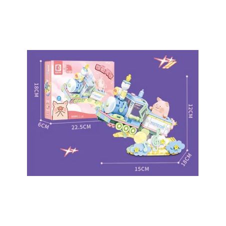 SEMBO 608080 TÀU LỢN ĐÓNG HỘP LULU bộ đồ chơi xếp lắp ráp ghép mô hình Movie & Game Phim Và Trò Chơi 239 khối