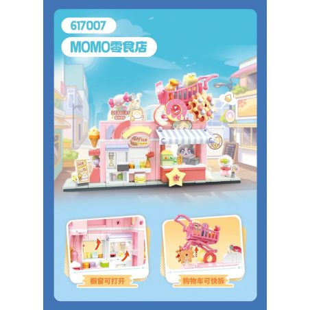 SEMBO 617007 QUÁN ĂN VẶT MOMO bộ đồ chơi xếp lắp ráp ghép mô hình 454 khối