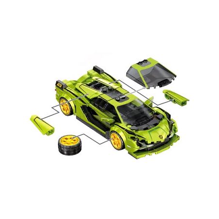 SEMBO 714541 THẾ GIỚI XE NỔI TIẾNG BK2 bộ đồ chơi xếp lắp ráp ghép mô hình Racers Đua Tốc Độ 332 khối