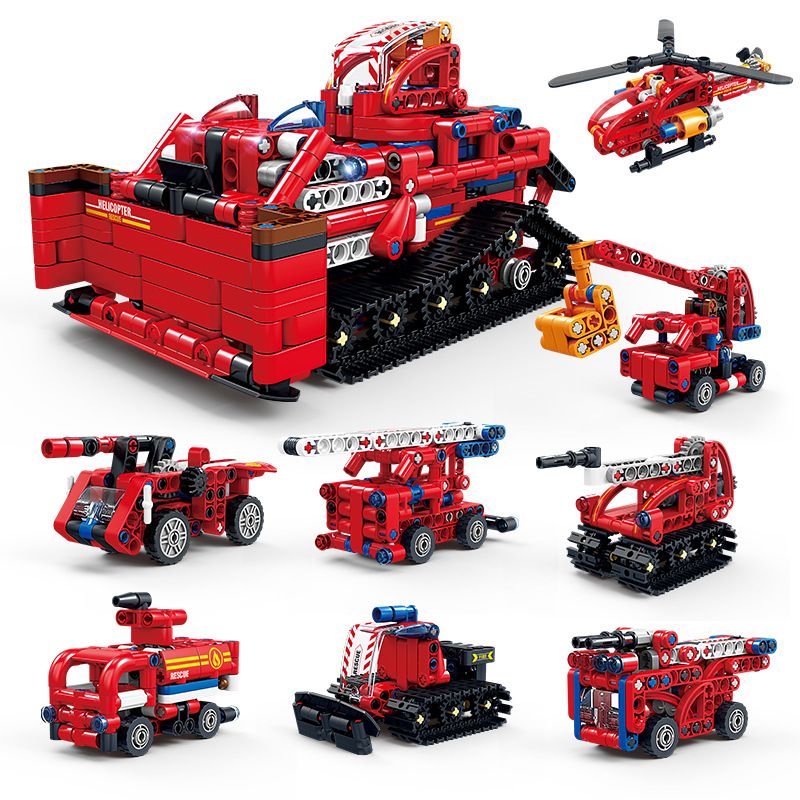 GBL KY1116 1116 CỨU HỎA 8 TỔ HỢP bộ đồ chơi xếp lắp ráp ghép mô hình Technic Kỹ Thuật Công Nghệ Cao Mô Hình Phương Tiện 652 khối