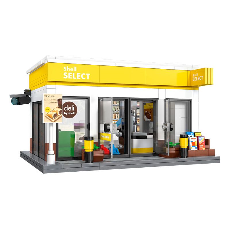 CADA DOUBLEE C66027 66027 CỬA HÀNG TIỆN LỢI SHELL bộ đồ chơi xếp lắp ráp ghép mô hình City Thành Phố 303 khối