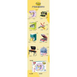 WOMA C0355 0355 DỤNG CỤ NHÀ BẾP MINI 8 MẪU bộ đồ chơi xếp lắp ráp ghép mô hình 579 khối