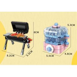 WOMA C0355 0355 DỤNG CỤ NHÀ BẾP MINI 8 MẪU bộ đồ chơi xếp lắp ráp ghép mô hình 579 khối