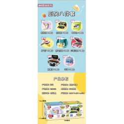 WOMA C0355 0355 DỤNG CỤ NHÀ BẾP MINI 8 MẪU bộ đồ chơi xếp lắp ráp ghép mô hình 579 khối