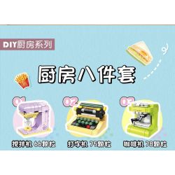 WOMA C0355 0355 DỤNG CỤ NHÀ BẾP MINI 8 MẪU bộ đồ chơi xếp lắp ráp ghép mô hình 579 khối