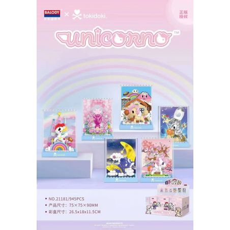 BALODY 21181 MÔ HÌNH UNICORNO 6 bộ đồ chơi xếp lắp ráp ghép mô hình Movie & Game Phim Và Trò Chơi