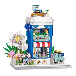 BALODY 21246 QUÁN PHỐ HOA CAFE CUỘC SỐNG BỀN VỮNG bộ đồ chơi xếp lắp ráp ghép mô hình PICK ME UP COFFEE 599 khối