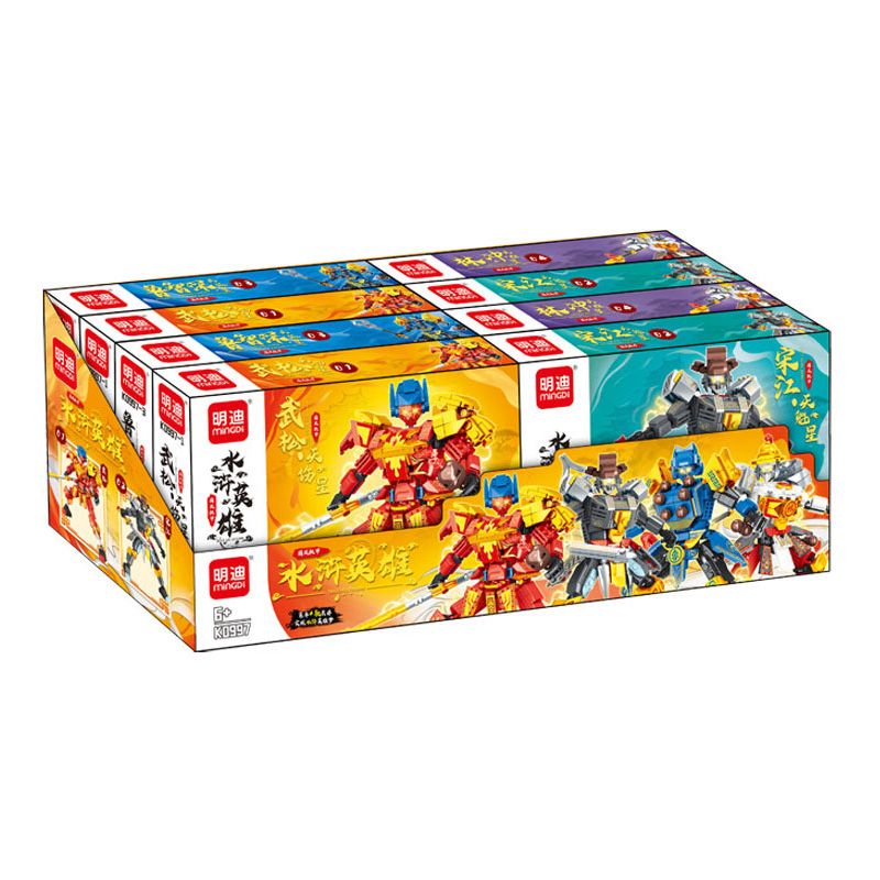 MINGDI LEIBAO K0997 0997 ANH HÙNG THỦY HỬ 4 NGƯỜI MẪU WU SONG JIANG LU ZHISHEN LIN CHONG bộ đồ chơi xếp lắp ráp ghép mô hình 1090 khối