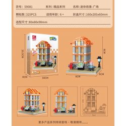 JIESTAR 59081 CHẾ ĐỘ XEM PHỐ THU NHỎ HÌNH VUÔNG bộ đồ chơi xếp lắp ráp ghép mô hình MINI STREET THE SQUARE 325 khối