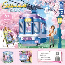 ZHEGAO 662019 THẾ GIỚI SKETCHPAD CÁP TREO SAKURA bộ đồ chơi xếp lắp ráp ghép mô hình Arts & Crafts SKETCHPAD WORLD 755 khối