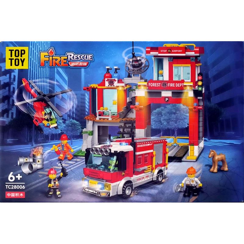 TOP TOY TC28006 28006 CỨU HỎA CHỮA CHÁY RỪNG bộ đồ chơi xếp lắp ráp ghép mô hình City FIRE RESCUE Thành Phố