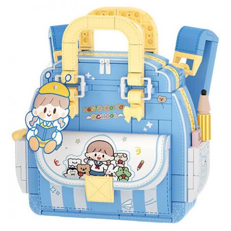 WEKKI 516508 KING ZHUO CHIẾC TÚI ĐA NĂNG CỦA AZHUO CẶP ĐI HỌC NHỎ bộ đồ chơi xếp lắp ráp ghép mô hình