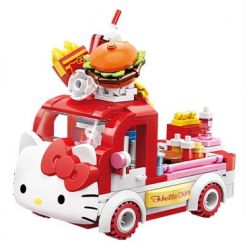 KEEPPLEY K20848 20848 SANRIO XE TẢI BURGER HELLO KITTY CHÓ PACHA bộ đồ chơi xếp lắp ráp ghép mô hình Movie & Game SANRIO CHARACTERS Phim Và Trò Chơi 340 khối