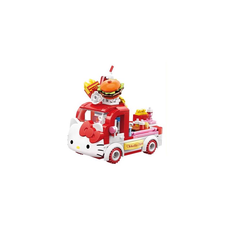 KEEPPLEY K20848 20848 SANRIO XE TẢI BURGER HELLO KITTY CHÓ PACHA bộ đồ chơi xếp lắp ráp ghép mô hình Movie & Game SANRIO CHARACTERS Phim Và Trò Chơi 340 khối