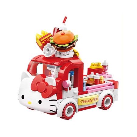 KEEPPLEY K20848 20848 SANRIO XE TẢI BURGER HELLO KITTY CHÓ PACHA bộ đồ chơi xếp lắp ráp ghép mô hình Movie & Game SANRIO CHARACTERS Phim Và Trò Chơi 340 khối