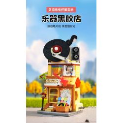 KEEPPLEY K28028 28028 CHẾ ĐỘ XEM PHỐ ĐẦY MÀU SẮC PHẦN 6 CỬA HÀNG NHẠC CỤ VÀ ĐĨA NHỰA bộ đồ chơi xếp lắp ráp ghép mô hình 351 khối