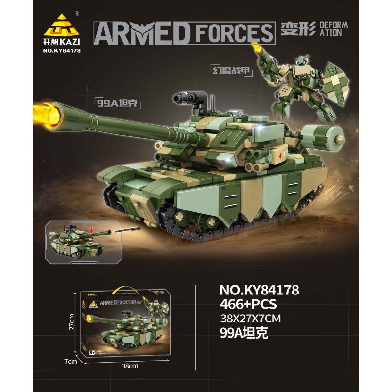 Kazi KY84178 84178 MECHA BIẾN HÌNH XE TĂNG 99A GIÁP PHANTOM bộ đồ chơi xếp lắp ráp ghép mô hình Military Army ARMED FORCES Quân Sự Bộ Đội 466 khối