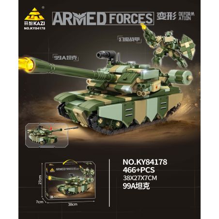 Kazi KY84178 84178 MECHA BIẾN HÌNH XE TĂNG 99A GIÁP PHANTOM bộ đồ chơi xếp lắp ráp ghép mô hình Military Army ARMED FORCES Quân Sự Bộ Đội 466 khối