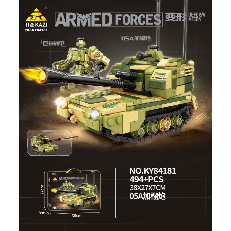 Kazi KY84181 84181 MECHA BIẾN HÌNH 05A PLUS LỰU PHÁO GIÁP CHIẾN TITAN bộ đồ chơi xếp lắp ráp ghép mô hình Military Army ARMED FORCES Quân Sự Bộ Đội 494 khối