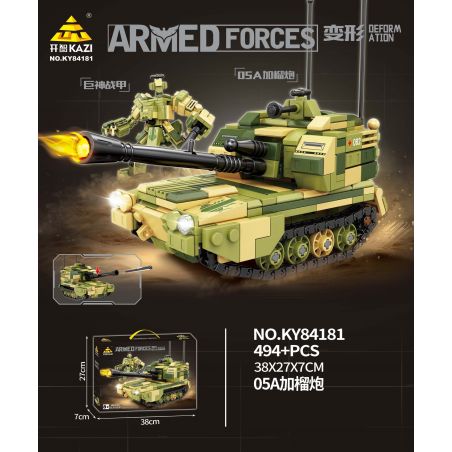 Kazi KY84181 84181 MECHA BIẾN HÌNH 05A PLUS LỰU PHÁO GIÁP CHIẾN TITAN bộ đồ chơi xếp lắp ráp ghép mô hình Military Army ARMED FORCES Quân Sự Bộ Đội 494 khối
