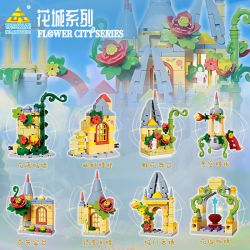 Kazi KY81136 81136 THÀNH PHỐ HOA 8 MẪU KHU VƯỜN BÍ MẬT CỔNG TƯỜNG DÂY LEO CẦU THANG UỐN LƯỢN BẬU CỬA SỔ THƠM NGÁT GÁC MÁI LÃNG MẠN bộ đồ chơi xếp lắp ráp ghép mô hình FLOWER CITY SERIES 418 khối